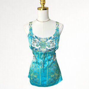 Y2K John Paul Richard Paisley Satin Tank Top